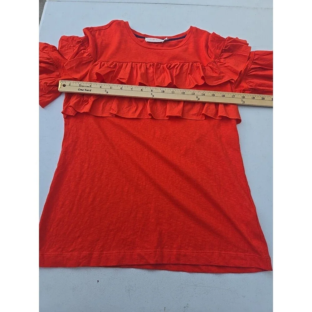 Tory Burch Lenox Short-sleeve Ruffled T-shirt size M